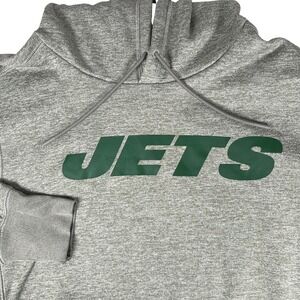 New York Jets Nike Hoodie Mens Small Gray Dri-FIT Pullover Sweatshirt NFL